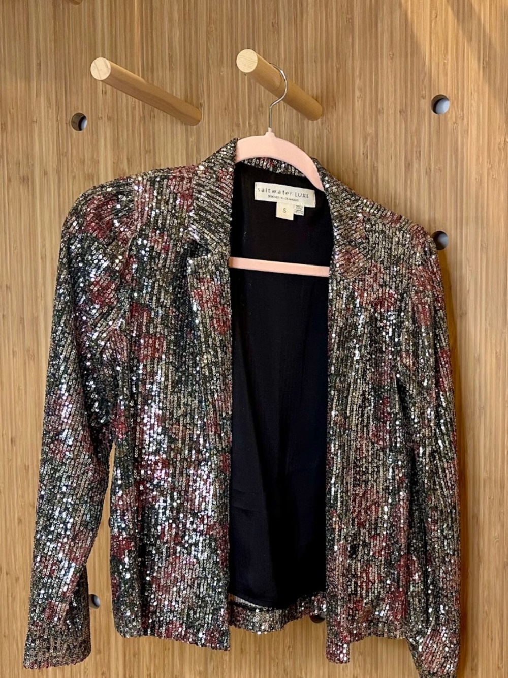 Saltwater Luxe Los Angeles Women’s all over sequin floral base blazer party